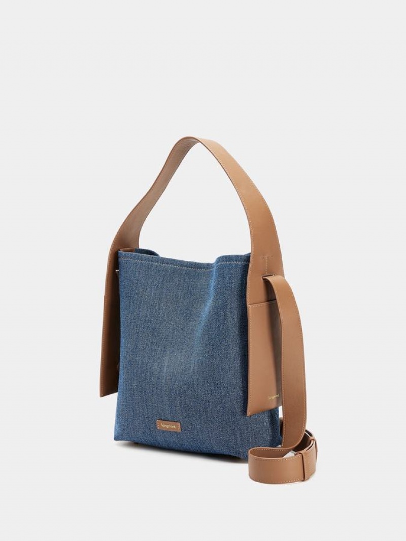 Songmont Drippy Medium Tote Tassen Dames Blauw | FIK2139FI